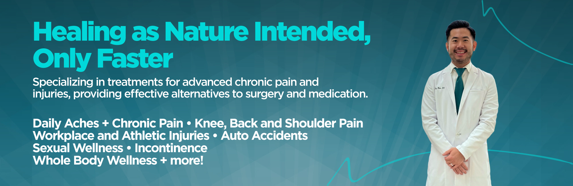 Dr. Jay Han, chiropractic physician and functional pain specialist, treating chronic pain and helping with whole-body wellness.