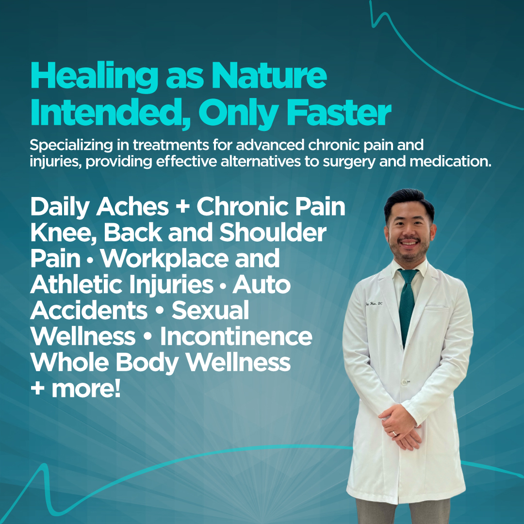 Dr. Jay Han, chiropractic physician and functional pain specialist, treating chronic pain and helping with whole-body wellness.
